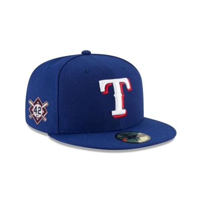 Blue Texas Rangers Hat - New Era MLB Jackie Robinson Day 59FIFTY Fitted Caps USA7093528